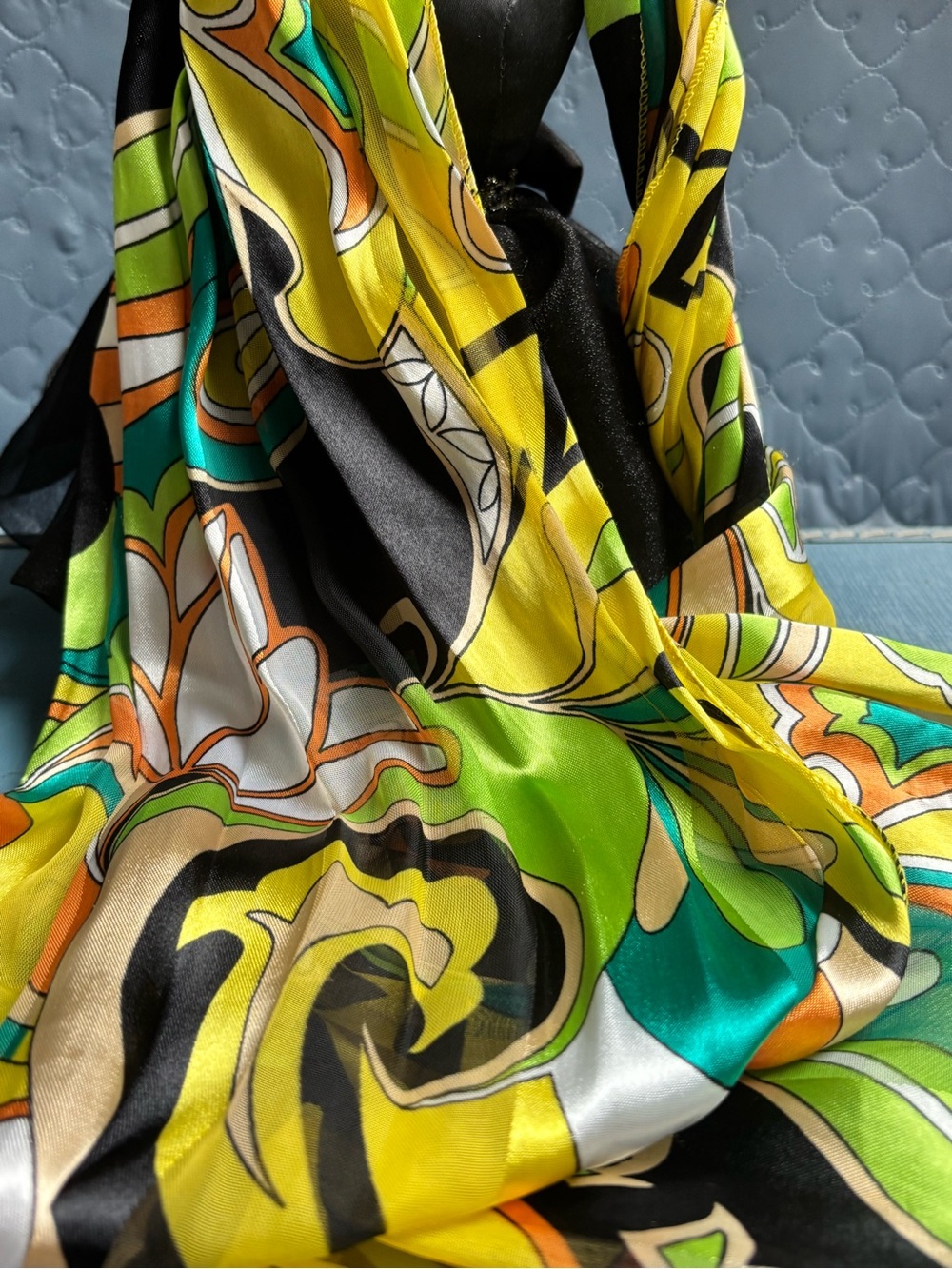 Vintage Psychedelic Scarf, Long Polyester retro - Picture 14 of 16